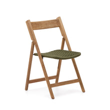 Load image into Gallery viewer, Dandara folding chair in solid acacia wood with steel structure and green cord FSC 100% - image 2