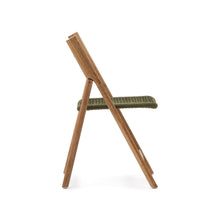 Load image into Gallery viewer, Dandara folding chair in solid acacia wood with steel structure and green cord FSC 100% - image 3