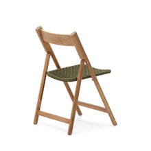 Load image into Gallery viewer, Dandara folding chair in solid acacia wood with steel structure and green cord FSC 100% - image 5