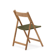 Load image into Gallery viewer, Dandara folding chair in solid acacia wood with steel structure and green cord FSC 100% - image 6