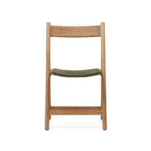 Load image into Gallery viewer, Dandara folding chair in solid acacia wood with steel structure and green cord FSC 100% - image 7