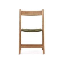 Load image into Gallery viewer, Dandara folding chair in solid acacia wood with steel structure and green cord FSC 100% - image 8