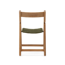 Load image into Gallery viewer, Dandara folding chair in solid acacia wood with steel structure and green cord FSC 100% - image 10