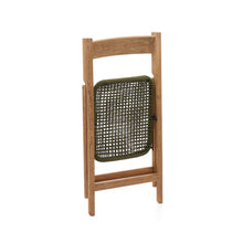 Load image into Gallery viewer, Dandara folding chair in solid acacia wood with steel structure and green cord FSC 100% - image 11