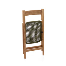 Load image into Gallery viewer, Dandara folding chair in solid acacia wood with steel structure and green cord FSC 100% - image 12