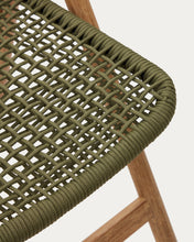 Load image into Gallery viewer, Dandara folding chair in solid acacia wood with steel structure and green cord FSC 100% - image 17
