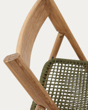 Load image into Gallery viewer, Dandara folding chair in solid acacia wood with steel structure and green cord FSC 100% - image 19