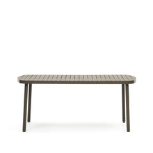 Load image into Gallery viewer, Joncols outdoor aluminium table with a powder coated green finish, 180 x 90 cm