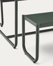 Load image into Gallery viewer, Sotil Set of 2 Benches and Galvanized Steel Table with Green Finish 183 x 83 cm - image 9