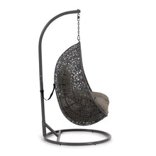 Load image into Gallery viewer, Hanging armchair with dark grey foot Florina dark grey - image 3