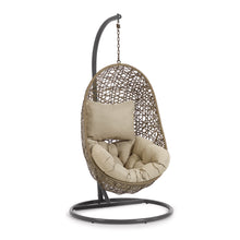Load image into Gallery viewer, Hanging armchair with dark grey Florina brown feet