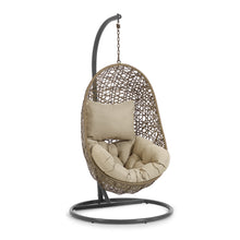 Load image into Gallery viewer, Hanging armchair with dark grey Florina brown feet - image 2