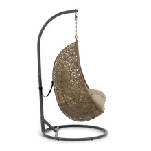 Load image into Gallery viewer, Hanging armchair with dark grey Florina brown feet - image 3