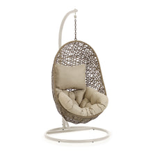 Load image into Gallery viewer, Hanging armchair with light grey Florina brown feet