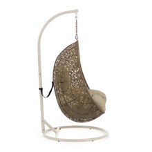Load image into Gallery viewer, Hanging armchair with light grey Florina brown feet - image 3
