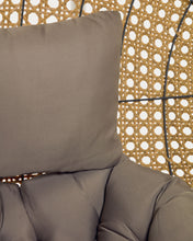 Load image into Gallery viewer, Cira hanging armchair with dark grey base with natural finish - image 6