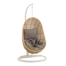 Load image into Gallery viewer, Cira light grey hanging armchair with natural finish