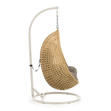 Load image into Gallery viewer, Cira light grey hanging armchair with natural finish - image 4