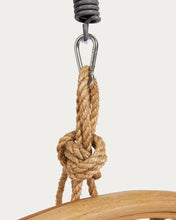 Load image into Gallery viewer, Ekaterina dark grey hanging armchair with foot in rattan - image 8