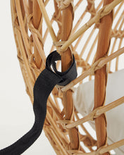 Load image into Gallery viewer, Ekaterina dark grey hanging armchair with foot in rattan - image 9