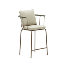 Load image into Gallery viewer, Salguer stackable stool in cord and steel with a brown painted finish, 66 cm