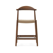Load image into Gallery viewer, Nina solid acacia wood stool with walnut finish and beige rope height 62 cm - image 8