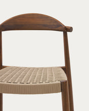 Load image into Gallery viewer, Nina solid acacia wood stool with walnut finish and beige rope height 62 cm - image 11