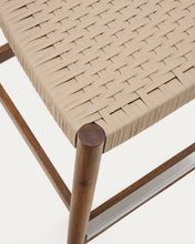 Load image into Gallery viewer, Nina solid acacia wood stool with walnut finish and beige rope height 62 cm - image 12