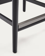 Load image into Gallery viewer, Nina stool made of solid acacia wood with black finish and beige rope height 62 cm - image 13