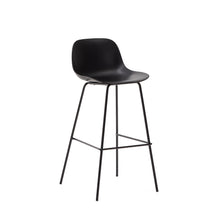Load image into Gallery viewer, Altea black stool with black-finished steel legs 75 cm