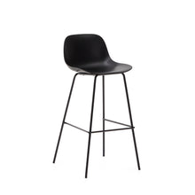 Load image into Gallery viewer, Altea black stool with black-finished steel legs 75 cm - image 2