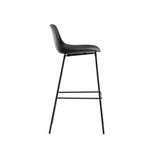 Load image into Gallery viewer, Altea black stool with black-finished steel legs 75 cm - image 3