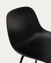 Load image into Gallery viewer, Altea black stool with black-finished steel legs 75 cm - image 10