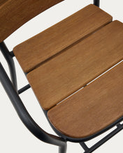 Load image into Gallery viewer, Algueret Stool Solid Eucalyptus Wood Natural Finish and Black Aluminum 65 cm FSC 100% - image 12
