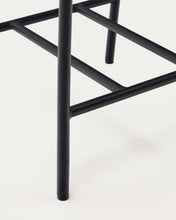 Load image into Gallery viewer, Algueret Stool Solid Eucalyptus Wood Natural Finish and Black Aluminum 65 cm FSC 100% - image 14