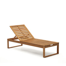 Load image into Gallery viewer, Sulamita outdoor sun lounger made from solid acacia wood FSC 100%