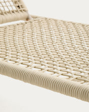Load image into Gallery viewer, Dandara sun lounger in steel, ecru rope and legs in solid FSC 100% acacia wood - image 6