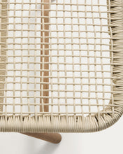 Load image into Gallery viewer, Dandara sun lounger in steel, ecru rope and legs in solid FSC 100% acacia wood - image 7