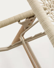 Load image into Gallery viewer, Dandara sun lounger in steel, ecru rope and legs in solid FSC 100% acacia wood - image 8