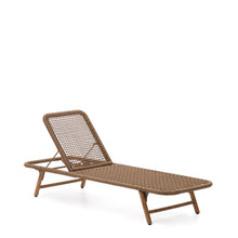 Load image into Gallery viewer, Dandara sun lounger in steel, beige rope and legs in solid FSC 100% acacia wood - image 3