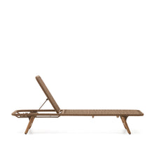 Load image into Gallery viewer, Dandara sun lounger in steel, beige rope and legs in solid FSC 100% acacia wood - image 11