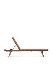 Load image into Gallery viewer, Dandara sun lounger in steel, beige rope and legs in solid FSC 100% acacia wood - image 12
