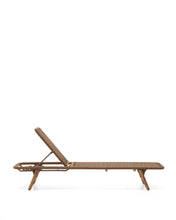 Load image into Gallery viewer, Dandara sun lounger in steel, beige rope and legs in solid FSC 100% acacia wood - image 14