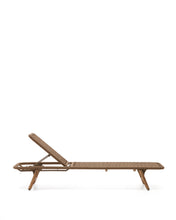 Load image into Gallery viewer, Dandara sun lounger in steel, beige rope and legs in solid FSC 100% acacia wood - image 16