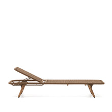 Load image into Gallery viewer, Dandara sun lounger in steel, beige rope and legs in solid FSC 100% acacia wood - image 17