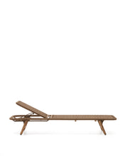 Load image into Gallery viewer, Dandara sun lounger in steel, beige rope and legs in solid FSC 100% acacia wood - image 18