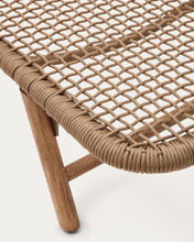 Load image into Gallery viewer, Dandara sun lounger in steel, beige rope and legs in solid FSC 100% acacia wood - image 23