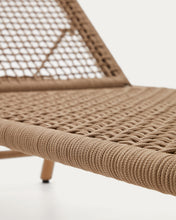 Load image into Gallery viewer, Dandara sun lounger in steel, beige rope and legs in solid FSC 100% acacia wood - image 25