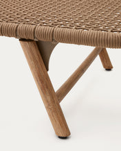 Load image into Gallery viewer, Dandara sun lounger in steel, beige rope and legs in solid FSC 100% acacia wood - image 26