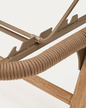 Load image into Gallery viewer, Dandara sun lounger in steel, beige rope and legs in solid FSC 100% acacia wood - image 27